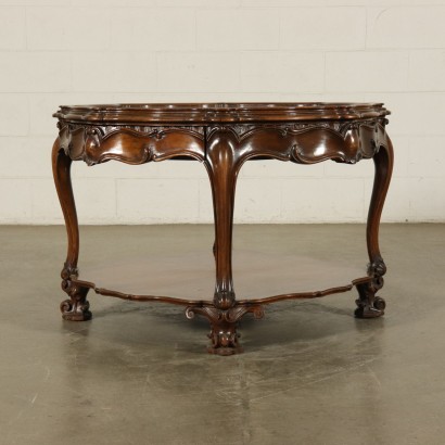 Coffee Table Maple Walnut Italy First Half of 1900s