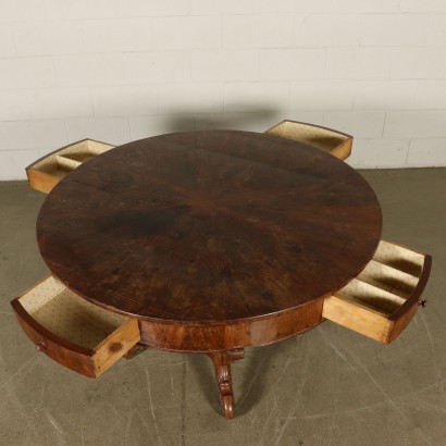 Table Ronce d'Acajou Fabriqué en Italie Moitié '800