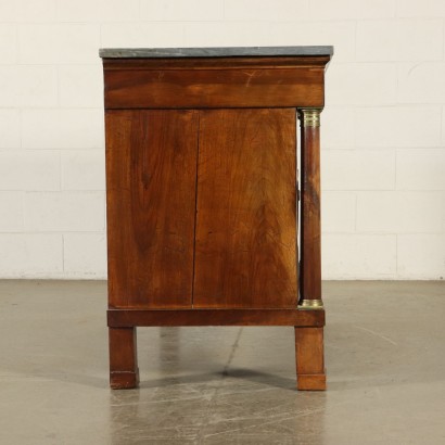 Empire Chest of Drawers Walnut Marble Italy 19th Century