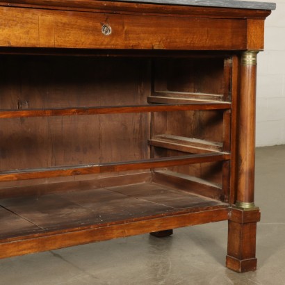 Empire Chest of Drawers Walnut Marble Italy 19th Century