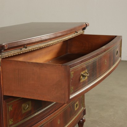 Revival Chest of Drawers Mahogany Brass Italy 20th Century