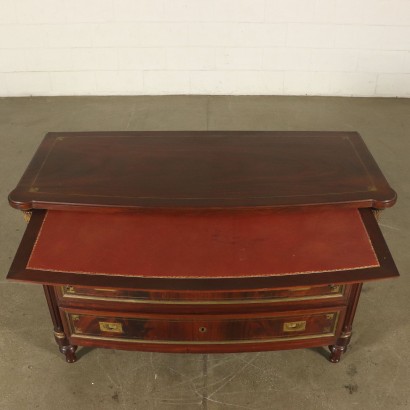 Revival Chest of Drawers Mahogany Brass Italy 20th Century