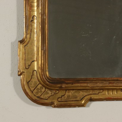 Shaped Gilded Mirror Italy Mid 19th Century