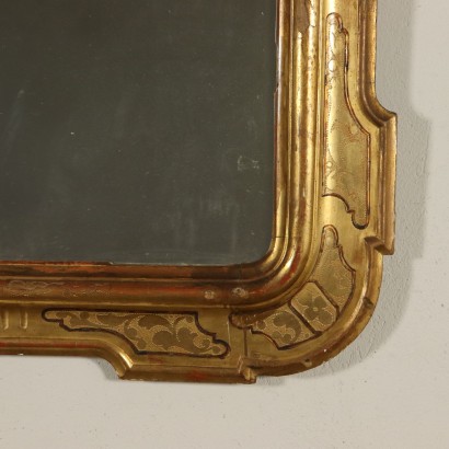 Miroir Bois doré Fabriqué en Italie Moitié '800