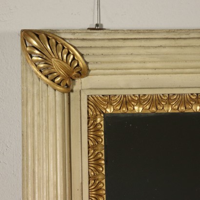 Lacquered Gilded Mantelpiece Mirror Italy 19th Century