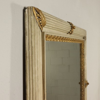 Lacquered Gilded Mantelpiece Mirror Italy 19th Century