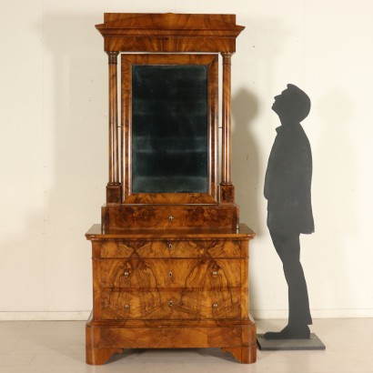 Chest of Drawers with Tilting Mirror Walnut Mid 1800s