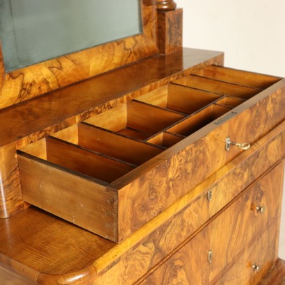 Chest of Drawers with Tilting Mirror Walnut Mid 1800s