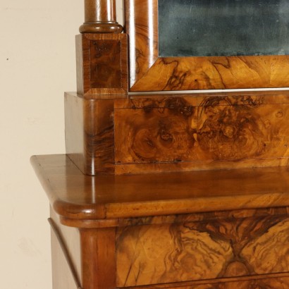 Chest of Drawers with Tilting Mirror Walnut Mid 1800s