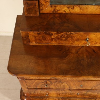 Chest of Drawers with Tilting Mirror Walnut Mid 1800s