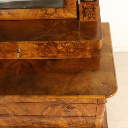 Chest of Drawers with Tilting Mirror Walnut Mid 1800s