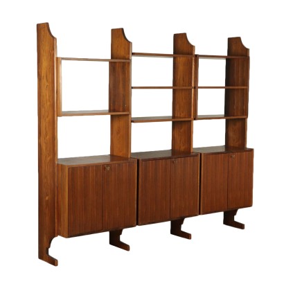 Bookcase Rosewood Veneer Vintage Italy 1960s