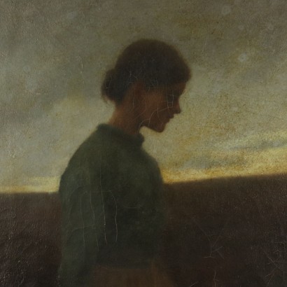 Genre-Szene von William Padgett Bauer bei Sonnenuntergang 1891