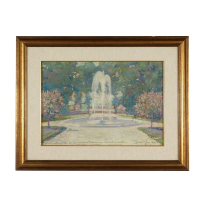 Sylvius D. Paoletti Versailles Oil Painting 1918