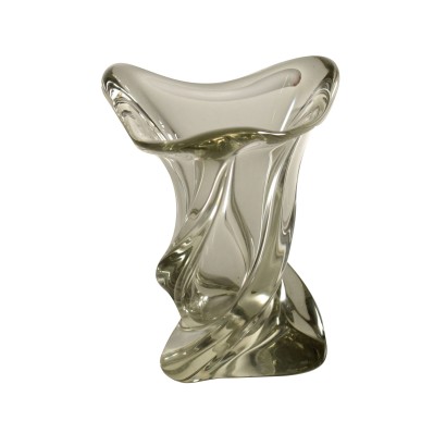 Vase Verre transparent Torchon Italie Deuxième moitié '900