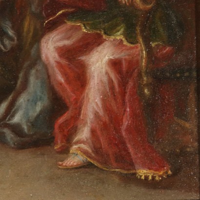 Saint Helen Having a Vision Oil Painting on Copper 17th Century
