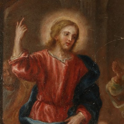 Saint Helen Having a Vision Oil Painting on Copper 17th Century