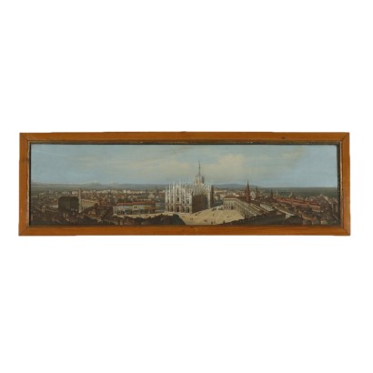 Aquarell drucken Ansicht von Mailand Italien 19. Jahrhundert.