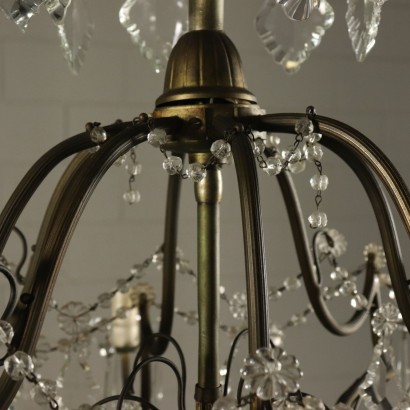 Chandelier Brass Glass Italy First Half of 1900s