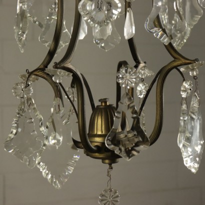 Chandelier Brass Glass Italy First Half of 1900s