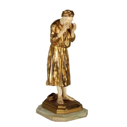 Sculpture Antoine Bofill Bronze doré Os Onyx France Premier '900