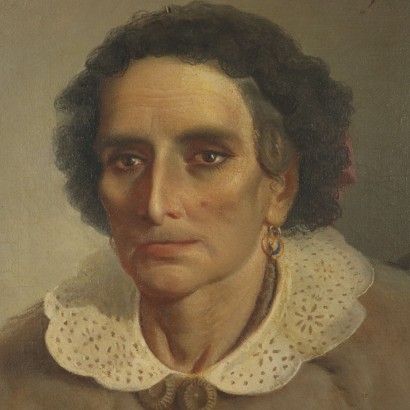 Portrait of a Woman Italian School Painting Late 1800s
