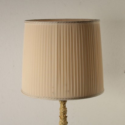 Table Lamp Gilded Bronze Fabric Lampshade Early 1900s