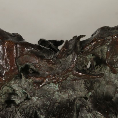 Fight Between Goats by Michele Vedani Bronze Sculpture 19th Century