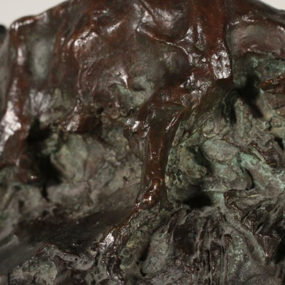 Fight Between Goats by Michele Vedani Bronze Sculpture 19th Century