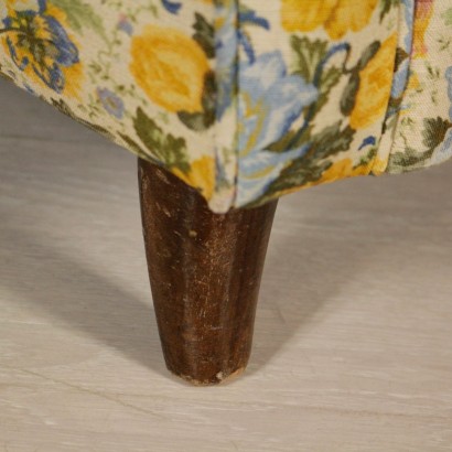 Fauteuil Bergère Ressorts Tissu Vintage Italie Années 50