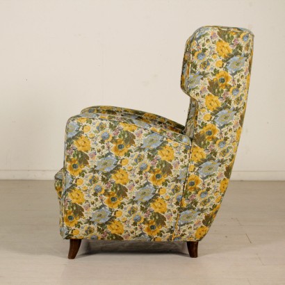 Bergere Sessel Federnpolsterung Stoff Vintage Italien 50er Jahre