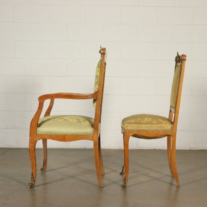 Sessel und Paar Stühle Italien 20. Jahrhundert