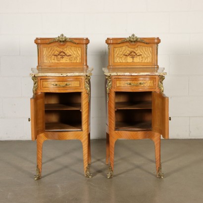 Pair of Nightstands with Inlays Italy 20th Century