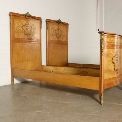 Pair of Single Beds with Inlays Italy 20th Century