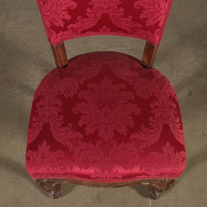 Set of Four Chairs Walnut Manufactured in Italy 19th Century