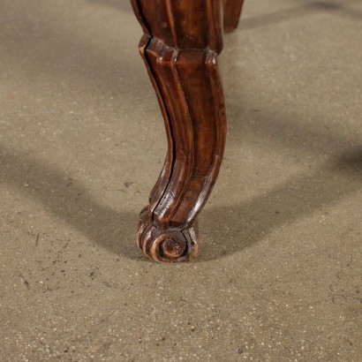 Set of Four Chairs Walnut Manufactured in Italy 19th Century