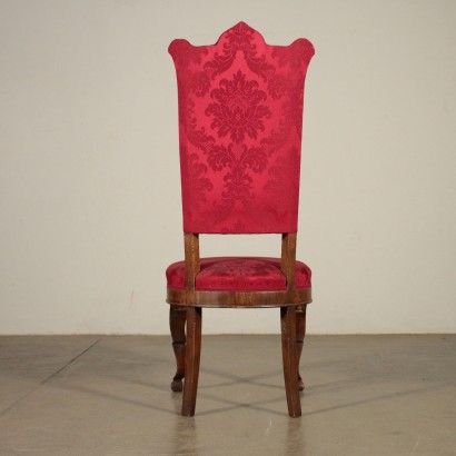 Set of Four Chairs Walnut Manufactured in Italy 19th Century