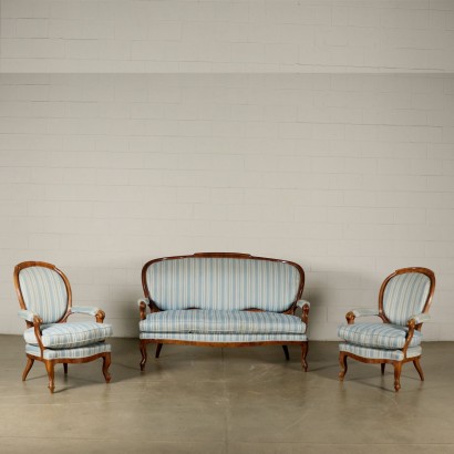 Louis Philippe Sofa Nussbaumholz Italien 19. Jahrhundert