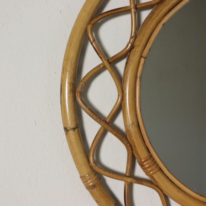Wall Mirror Bamboo Frame Vintage Italy 1960s