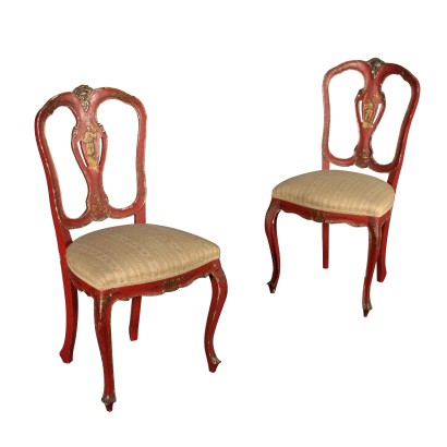 Paire de Chaises Chinoiserie Fabriqué en Italie '900