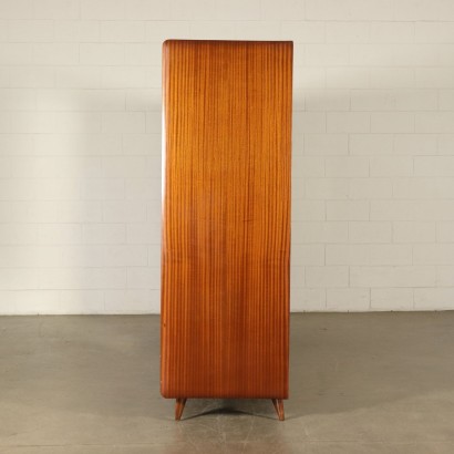 Wardrobe with Mirror Mahogany Veneer Vintage Italy 1950s-1960s