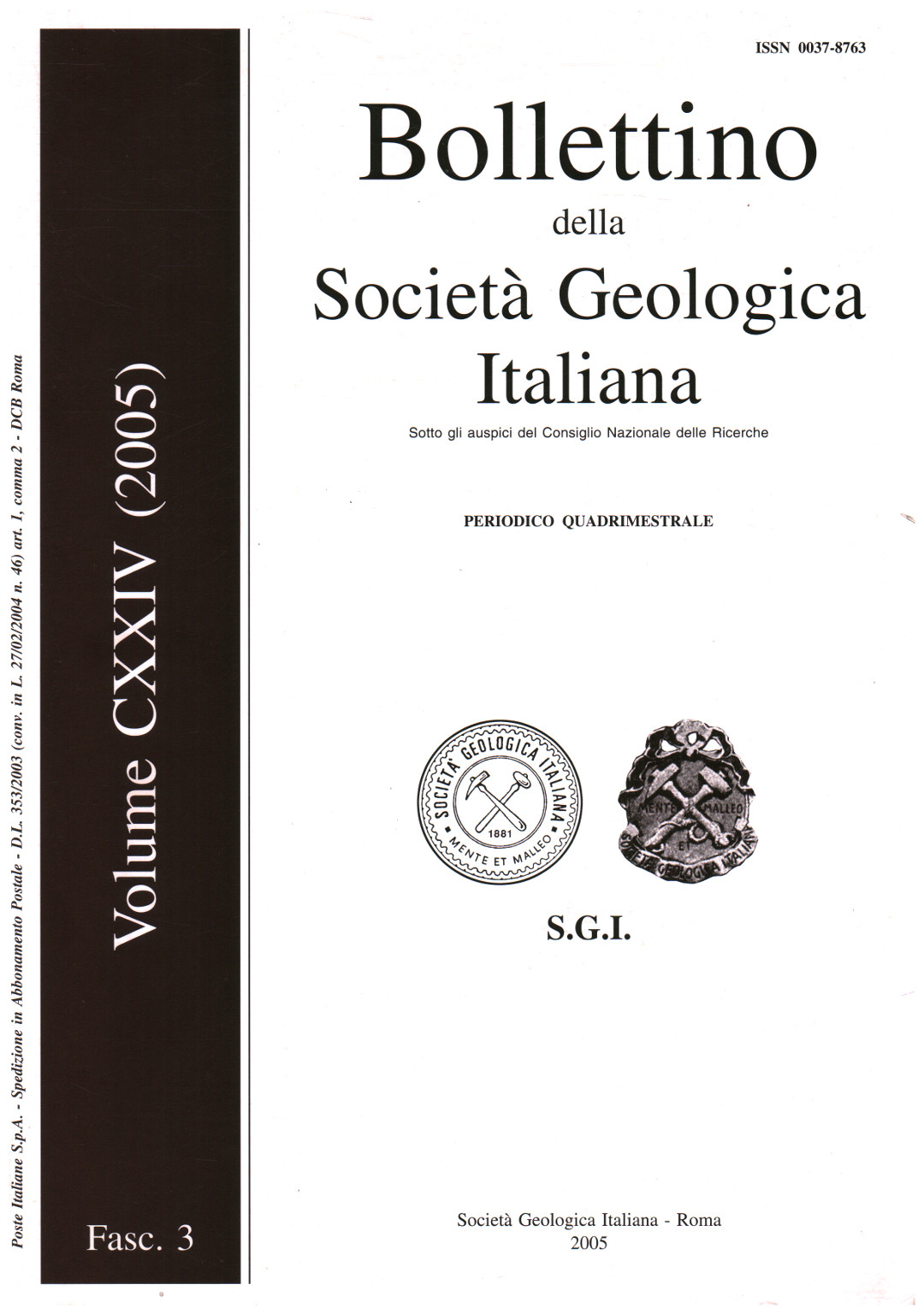 Boletín de la Sociedad Geológica Italiana. Vol., s.a.