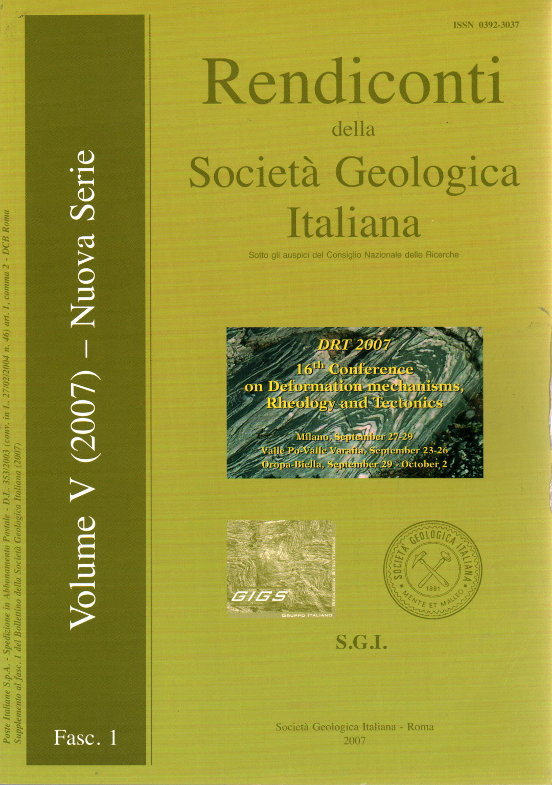 Rendiconti della Società Geologica Italiana. Vol., s.a.
