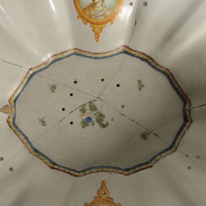 Majolica Centerpiece with Colored Ornaments Late 1700s