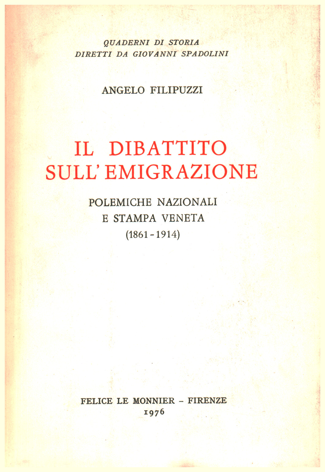 Il dibattito sull'emigrazione, s.a.