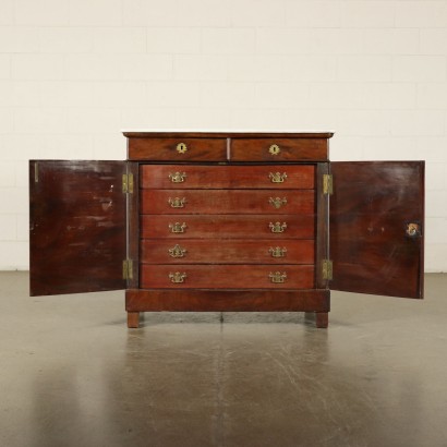 English Cabinet with Drawers Mahogany Late 1800s