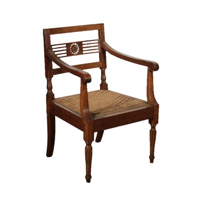 Fauteuil Néoclassique Noyer Italie Dernier quart '700