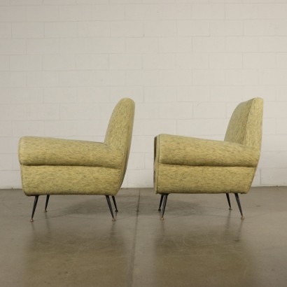 Pair of Armchairs Velvet Upholstery Vintage Italy 1960s