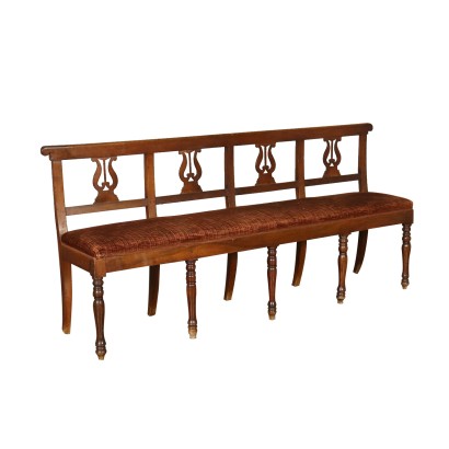 Bench with Backrest Walnut Italy 19th Century