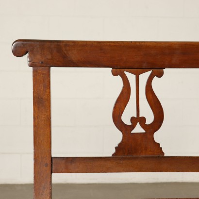 Banc Noyer Assise rembourré Fabriqué en Italie Deuxième quart'800